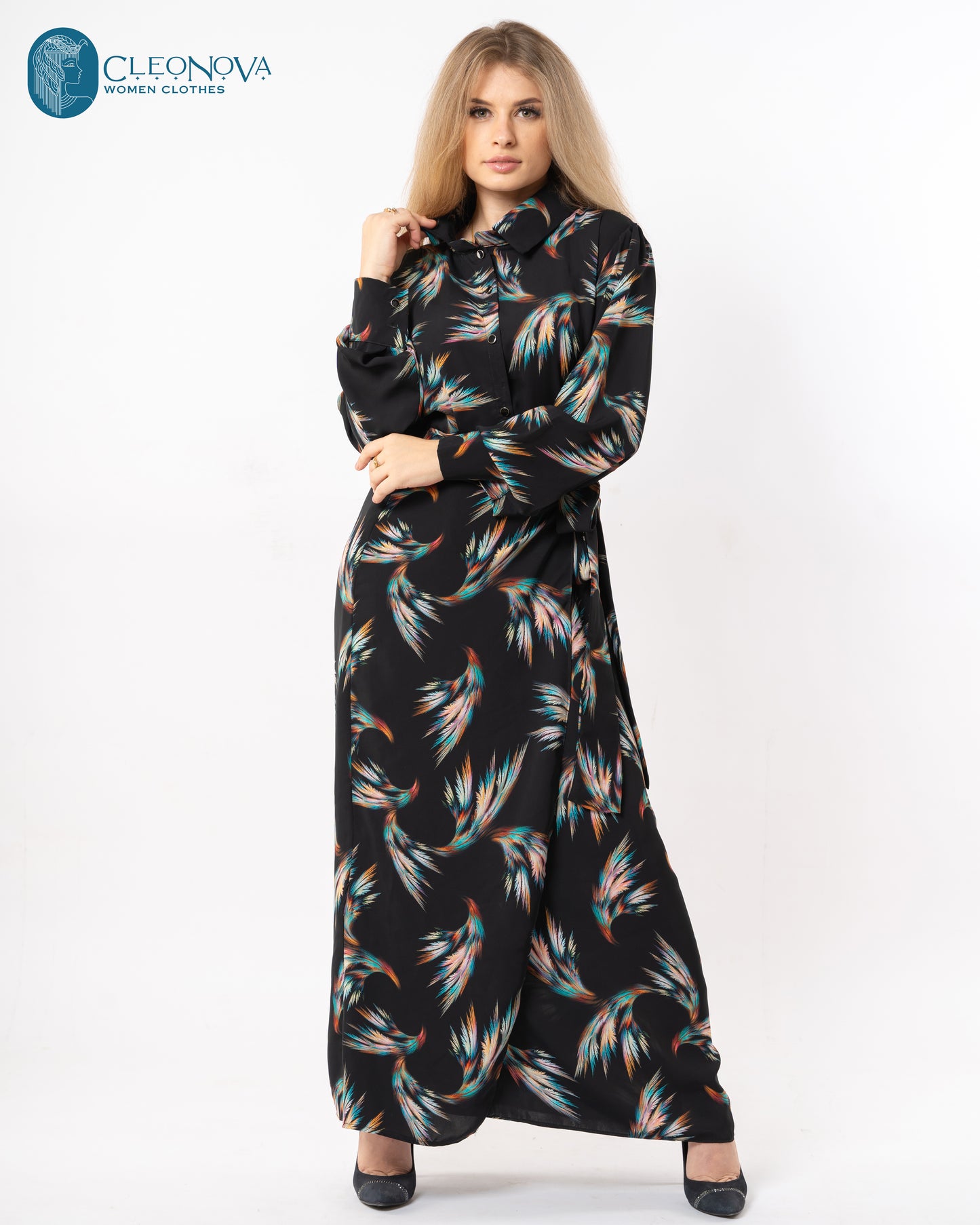 Long dress with cross design