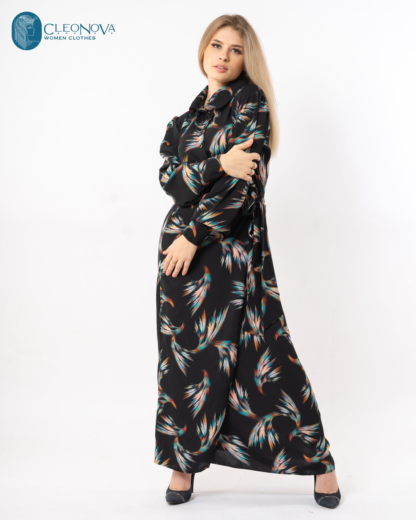 Long dress with cross design