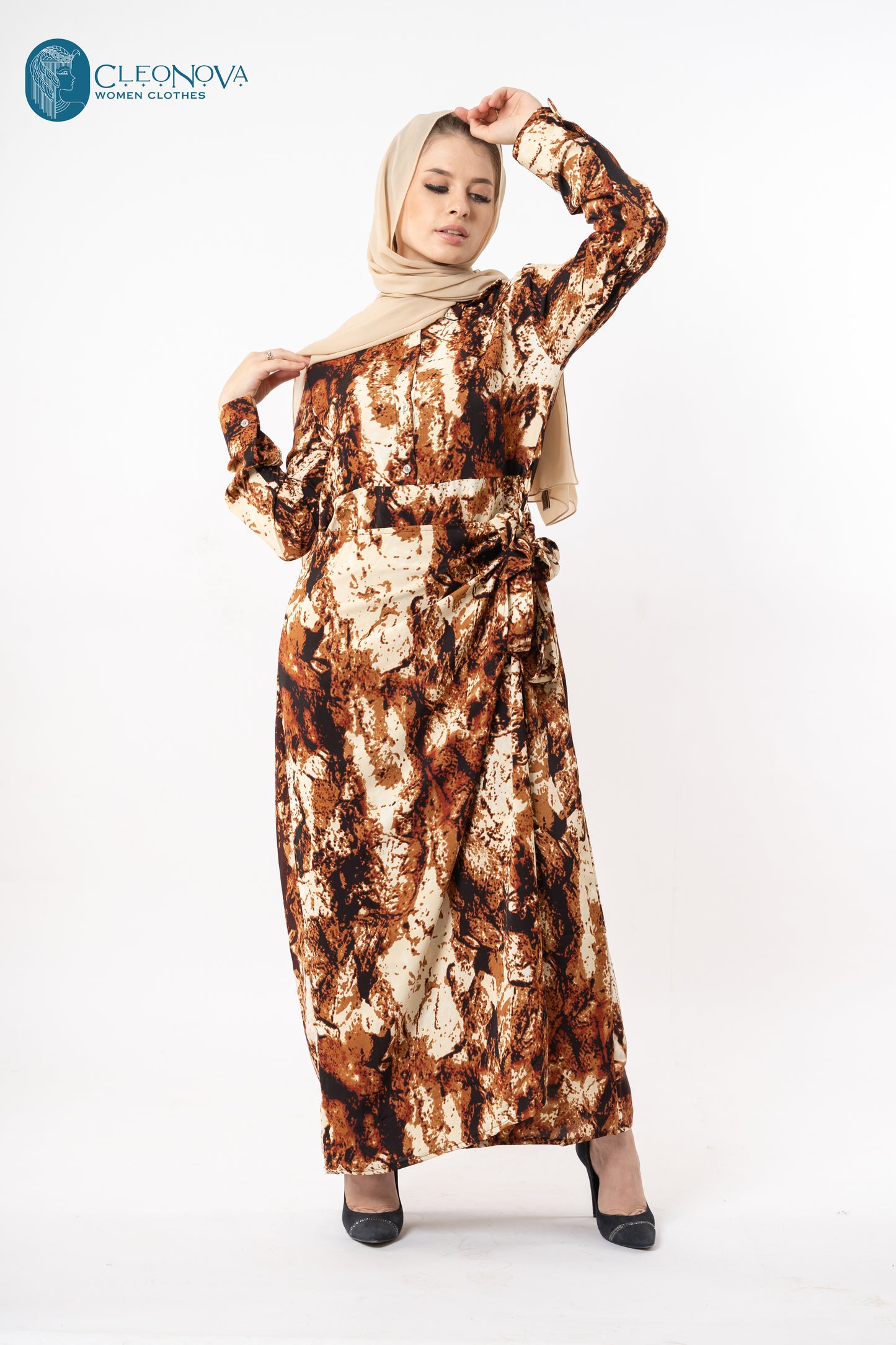 Long dress with cross design