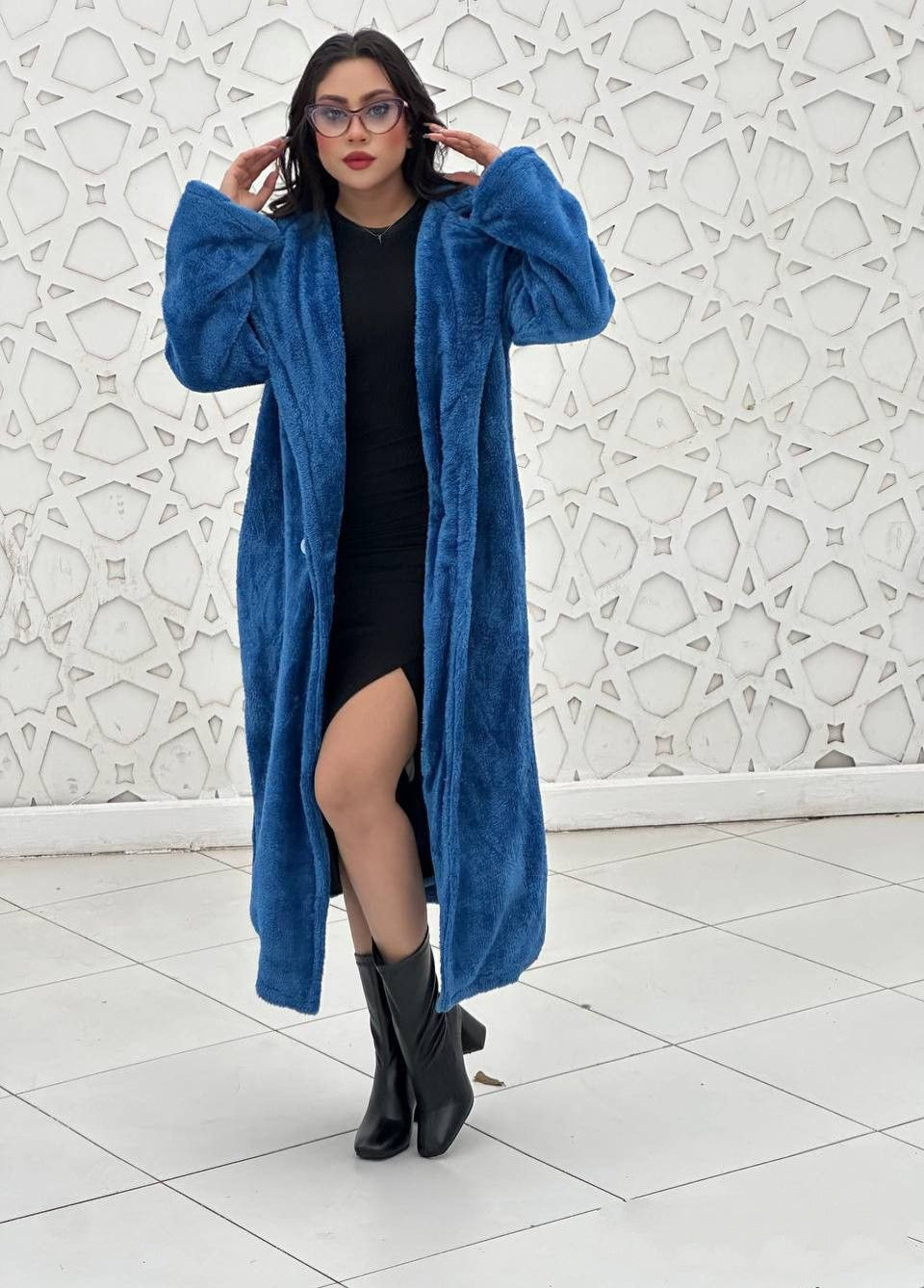 Long coat with fur lining inside