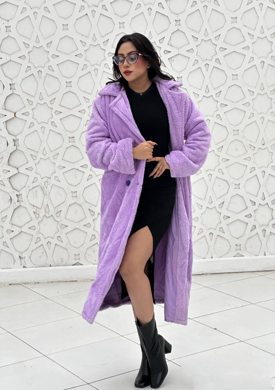 Long coat with fur lining inside