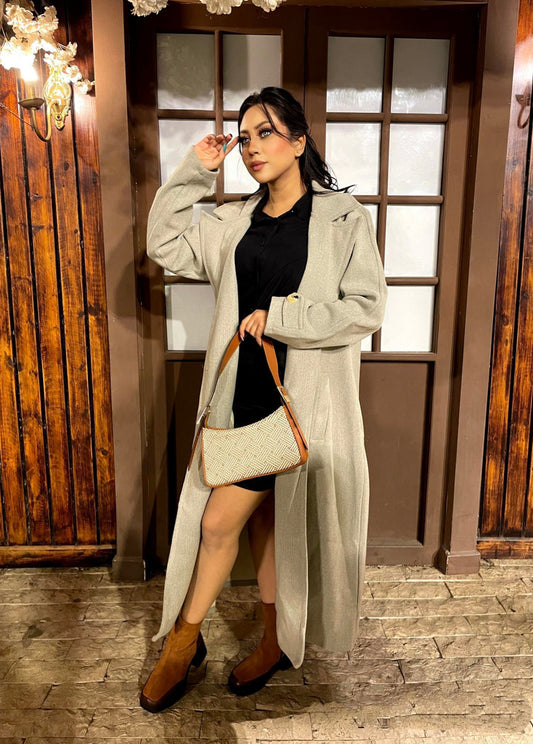 LONG  WOOL COAT OVERSIZED CROP